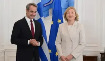 Συνάντηση του Πρωθυπουργού Κυριάκου Μητσοτάκη με την Εκτελεστική Αντιπρόεδρο της Ευρωπαϊκής Επιτροπής αρμόδια για την Τεχνολογική Κυριαρχία, την Ασφάλεια και τη Δημοκρατία, Henna Virkkunen