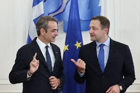 Συνάντηση του Πρωθυπουργού Κυριάκου Μητσοτάκη με τον Ευρωπαίο Επίτροπο Γεωργίας και Τροφίμων Christophe Hansen