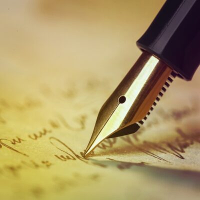 Writing,Letter,With,Fountain,Pen,,Closeup.,Space,For,Text