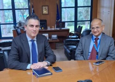 Συνάντηση του Υπουργού Υποδομών και Μεταφορών Χρίστου Δήμα με τον Πρέσβη της Ινδίας Rudrendra Tandon